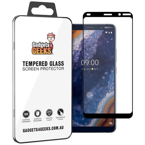 Full Coverage Tempered Glass Screen Protector for Nokia 9 PureView - Black